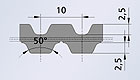Полиуретановые зубчатые приводные ремни AT10-DL, AT10-DL-PAZ