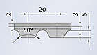 Полиуретановые зубчатые приводные ремни AT20-T, AT20-T-PAZ