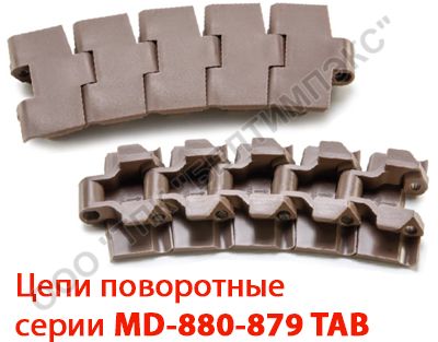 Пластинчатые цепи поворотные Серии MD 880-879 TAB