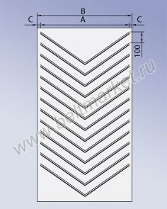 Шевронная конвейерная лента C6-V1200