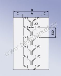 Шевронная конвейерная лента C17-P440