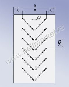 Шевронная конвейерная лента C15-P600