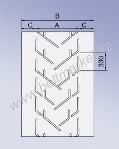 Шевронная конвейерная лента C32-P750