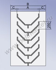 Шевронная конвейерная лента C25-P550