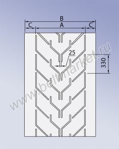 Шевронная конвейерная лента C17-P950
