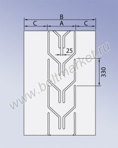 Шевронная конвейерная лента C17-P300