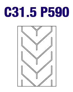 Шевронная конвейерная лента C31.5 P590