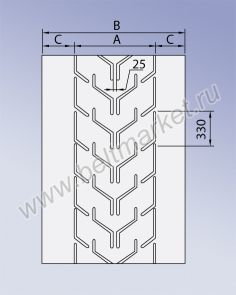 Шевронная конвейерная лента C17-P630