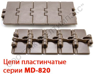 Пластинчатые цепи транспортерные Серии MD 820 Пластинчатые цепи транспортерные Серии MD 820